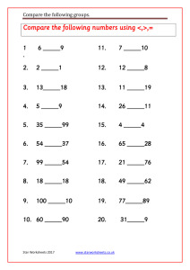Compare the greater than less than numbers pdf 1