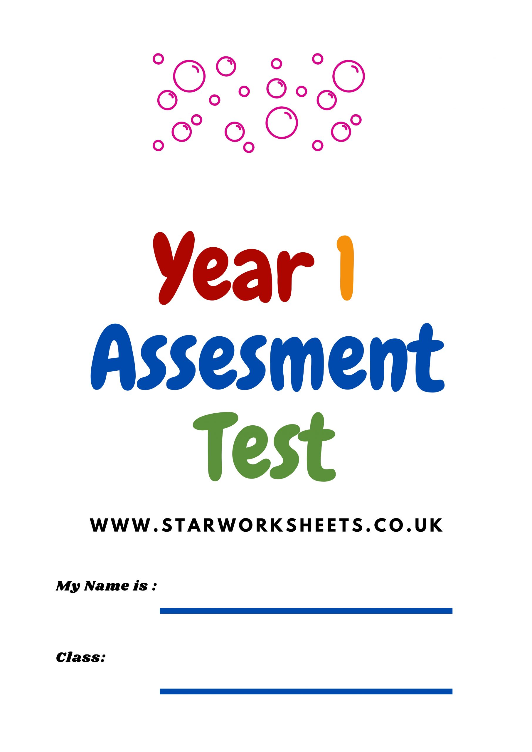 Year 1 Maths Assessment Test Challenge Star Worksheets