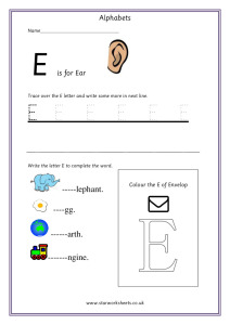 Practice Capital Letter E worksheet pdf