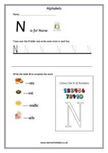 Practice Capital Letter N worksheet pdf 1