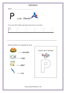 Practice Capital Letter P worksheet pdf