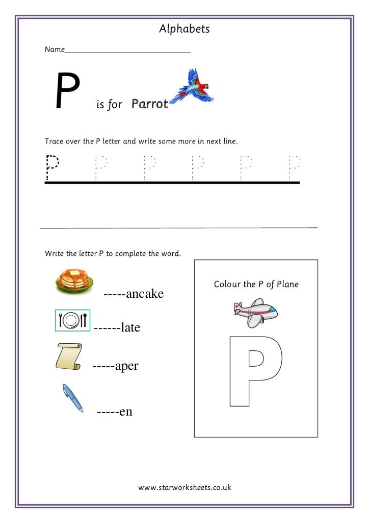 Practice Capital Letter P worksheet Star Worksheets