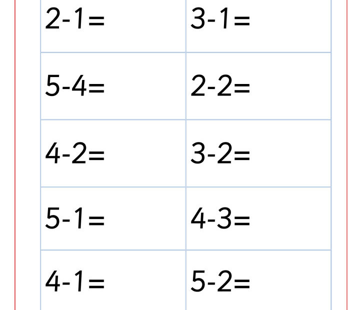 thumbnail of Subtraction up to 5.