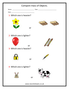 compare mass of objects pdf