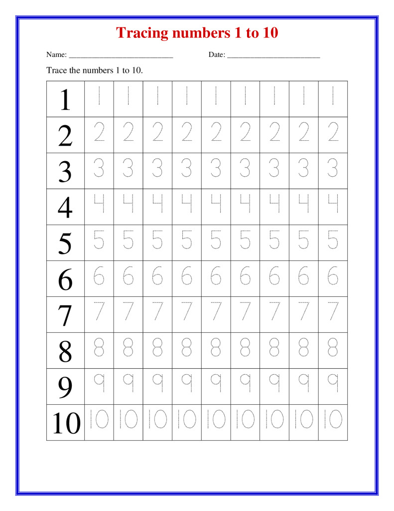 Tracing Number 1 to 20 Printable. | Star Worksheets