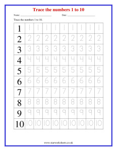 reception worksheet trace the numbers 1 to 10 pdf
