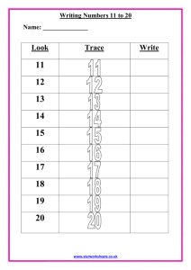 writing numbers 11 to 20 1 pdf