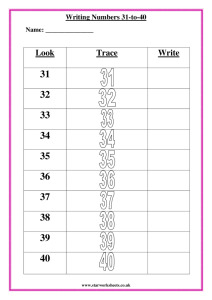 writing numbers 31 to 40 pdf