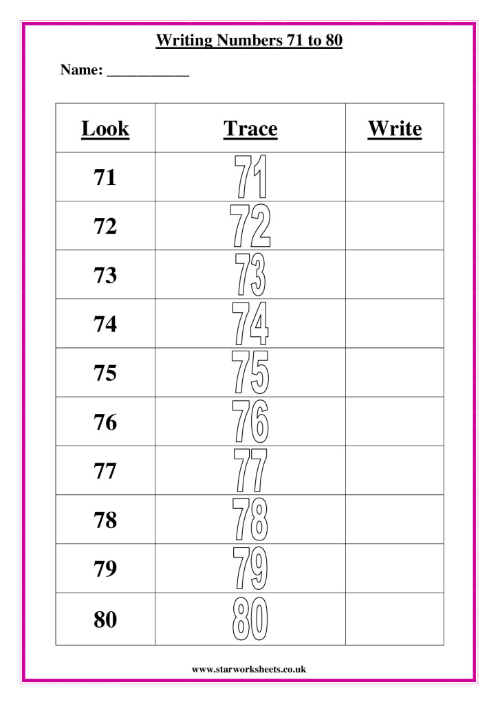 writing-numbers-71-to-80-star-worksheets