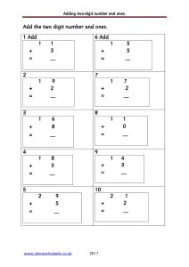add two digit numbers and ones pdf 1
