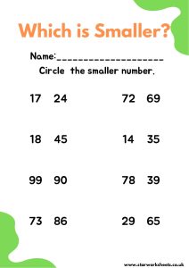 Comparing Numbers Mathematics Worksheets pdf 1