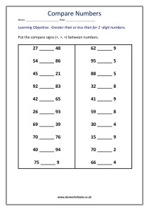 compare two digit numbers pdf