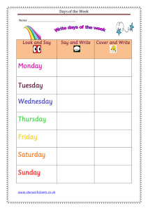 days of week 1 1 1 pdf
