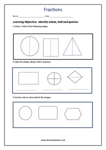 year 1 fractions worksheet pdf