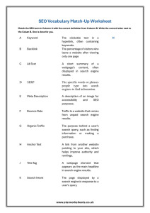 SEO Vocabulary Match Up Worksheet pdf