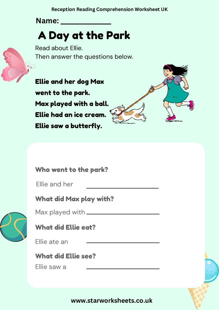 A day at the park | Star Worksheets