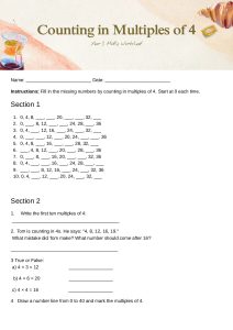 Counting in Multiples of 4 pdf